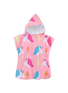 Buy Super Soft Kids Bathrobe Toddler Bath Pool Beach Hooded Poncho Towel Wrap in UAE