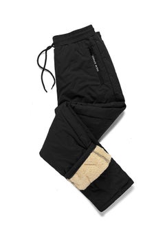 Buy Men's Winter Fleece Sweatpants Sherpa Lined Drawstring Jogger Trousers L in Saudi Arabia