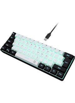 Buy 60% Wired Gaming Keyboard Rgb Backlit Ultra Compact Mini Keyboard Waterproof Small Compact 61 Keys Keyboard For Pc Mac Gamer Typist Travel Easy To Carry On Business Trip Black White in Saudi Arabia