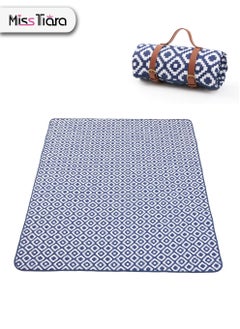 Buy Machine Washable Outdoor Folding Portable Picnic Mat Moisture-Proof Pad Four-Layer Material Waterproof and Moisture-Proof with adjustable PU Leather Carrier Suitable for Baby Crawling in UAE