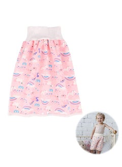 Buy Toddler Training Waterproof Diaper Skirt, Anti Bed-Wetting Washable Reusable Cotton Waterproof Clothes for 0-4 Year Baby Pink in Saudi Arabia