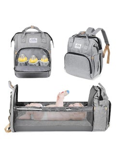 Buy BLUEWORD Multifunctional Diaper Backpack - 3 in 1 Design with Changing Pad, Waterproof Excellence for Boys and Girls in Stylish Gray." in UAE