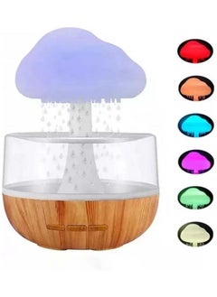 Buy Cloud Rain Air Humidifier with 7 Colors LED Light, Low Noise Creative Shape Aromatherapy Essential Oil Diffuser Mist Maker in UAE