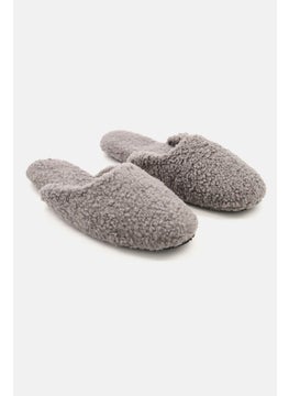 Buy Women Textured Slip On Homewear Slipper, Grey in Saudi Arabia