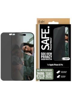 اشتري SAFE by PanzerGlass® Privacy Screen Protector for iPhone 16 Pro - 60% Recycled Glass, Smudge-Free Coating - with mounting aid for easy installation, Tempered Glass Screen Protector For iPhone 16 Pro في الامارات