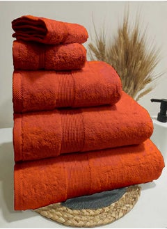 Buy Plain cotton towel - color: orange- model R12- 100% cotton. in Egypt