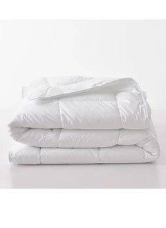 Buy Soft Solid Single Size Duvet microfiber White 160x210cm in UAE