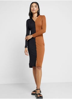 Buy Colorblock Detail Dress in UAE