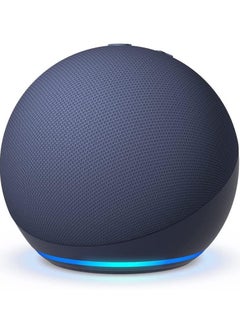 اشتري Echo Dot (5th Gen) smart bluetooth speaker with vibrant sound and Alexa | Use your voice to control smart home devices, play music or the Quran, and more (speaks Arabic, English, more. (Dark Blue) في مصر