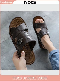 Buy Men's Casual Open Toe Water Sandal Breathable Non-Slip Beach Sandals Sneakers Pool Slide Adjustable Flat Shoes With Back-Strap in Saudi Arabia