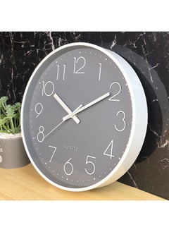 اشتري Round Wall Clock 30 x 30centimeter Silent Non-Ticking Round Wall Clocks Battery Operated Easy to Read for Living Room Home Office في السعودية