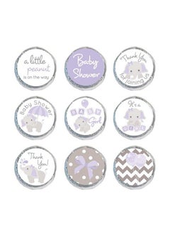 Buy 324 Mini Candy Stickers Girl Baby Shower Favor Gray Elephant Labels Tiny 0.75 Inch (Purple) in UAE