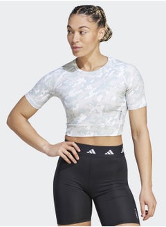 Buy Techfit Camo Print Crop Training T-Shirt in UAE