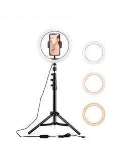 Buy Ring light with stand Features: Three-color tone adjustment. You can adjust the phone holder easily. Colorful broadcast. direct. Size 12 in Saudi Arabia