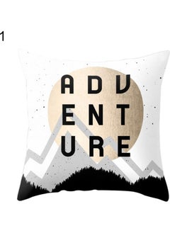 Buy Scenery Print Pillow Cover White/Black/Beige in UAE