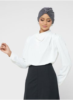 Buy Shawl Collar Detail Top in UAE