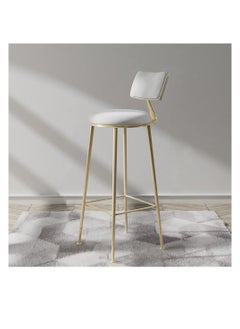 Buy Bar Stool, Upholstered Bar Stool With Metal Legs White in UAE