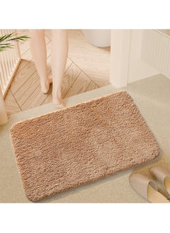 Buy Bathroom Rugs Bath Mat 40 BY 60 CM Non-Slip Fluffy Soft Plush Microfiber Shower Carpet Rug Machine Washable Quick Dry Ultra Bath Mats for Tub Bathroom and Shower Beige. in UAE