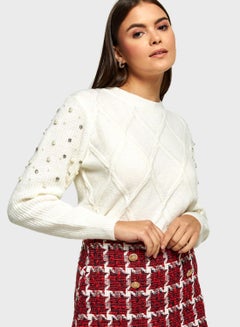 Buy Embellished Crew Neck Sweater in UAE