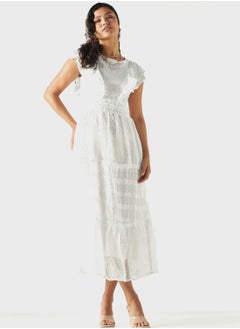 اشتري Ruffle Tiered Openwork Dress في السعودية