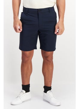 Buy Men Plain Basic Shorts, Navy in UAE