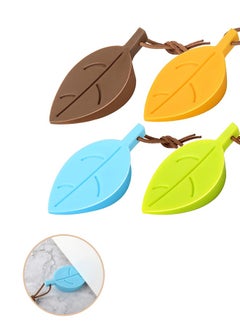 Buy 4Pcs Door Stopper Wedge Finger Protector, Silicone Door Stops, Cute Colorful Cartoon Leaf Style Secure Flexible Decorative Finger Protector in UAE