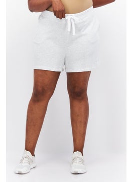 اشتري Women Plus Size Heather Basic Shorts, Light Grey في الامارات