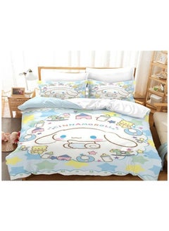 Buy Cartoon Sanrio Jade Dog Pattern Bedding Set Three-piece Soft Microfiber Polyester Fiber Sheets Includes Cover and Two Pillowcases (Size 150cmX200cm) in Saudi Arabia