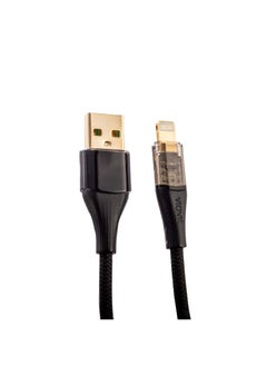 اشتري كابل USB إلى لايتنينج للشحن السريع ومزامنة البيانات بقوة 2.4 أمبير لجهاز آيفون وآي باد بطول 1 متر أسود في مصر