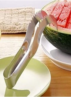 Buy Stainless Steel Watermelon Slicer And Server Silver 24x3x3 centimeter in Egypt