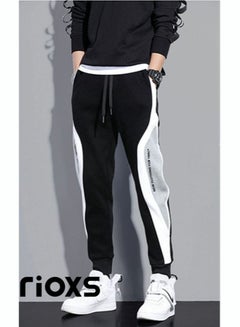 Buy Men's Sports Sweatpants Elastic Waist Drawstring Casual Trousers Loose Fit Pants With Side Pockets in Saudi Arabia