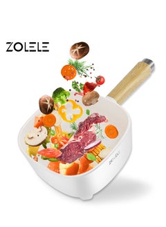 Buy ZC306 Electric Cooking Pot Multi functional Hot Pot 3L Large Capacity Non Stick Coating Frying Pan 1000W- White in UAE