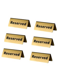 Buy 6-Piece Reserved Table Signs Reserved Sign Reserved Desk Signs Double Sided Table Stand Tents Sign Reserved Seating Signs for Wedding Restaurant Parties Ceremony in UAE