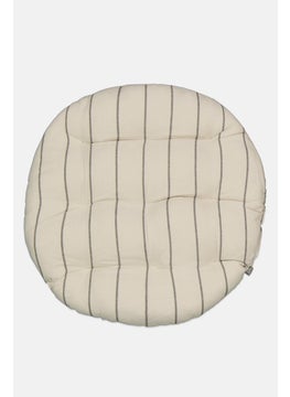 Buy Stripe Round Chair Cushion 38 cm, Light Beige in UAE