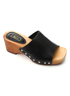 اشتري Slip On Hard Sole Chunky Black Slippers في مصر