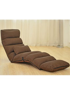 Buy Lazy Floor Chair with Back Support Backrest and Headrest Adjustable Brown in UAE