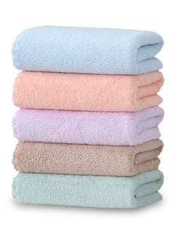 اشتري 5 Pack Face Towel Microfiber Coral Fleece Towelset Gym Towels Microfiber Sports Towel Set for Men & Women Multi-Colour Bath Towel Premium Cotton Face Washcloth في الامارات