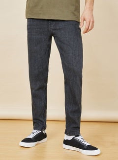 Buy Slim Fit Stretch Cotton Jeans with Whisker Detail in Saudi Arabia