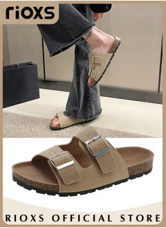 Buy Women's Lane Cork Footbed Sandals With Comfort Adjustable Slides Slippers Shoes for Indoor and Outdoor Use in UAE