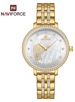 اشتري Women's Analog Round Shape Stainless Steel Wrist Watch NF5017 G/W - 36.5 Mm في الامارات