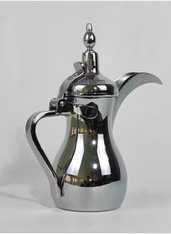 Buy HTH Classic Arabic Coffee Dallah Pot Rustproof Premium Stainless Steel Teapot Mirror Finish Coffee Kettle Easy Pour Spout Tea Kettle with Attached Lid and Ergonomic Handle Dishwasher Safe Teapot for Office Home 26oz in UAE