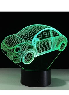 Buy Colorful Beetle Car 3D LED Multicolor Night Light Mood Lamp For Holiday Lamp 3D Lamp 7/16 Colors Change As A Gift For Children Boy Friends in UAE