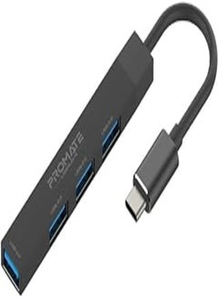 Buy Promate USB-C Hub, 4-in-1 Type-C Sync/Charge Adapter with USB-A Adapter, 5Gbps USB 3.0 Port, 480Mbps USB 2.0 Ports and Compact Aluminum Design for MacBook Pro, Chromebook Plus, LiteHub-4 Black in Egypt