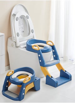 Buy 3 In 1 Vega Western Toilet Training Potty Seat With Splash Guard, Handle, Ladder And Cushion, Blue in Saudi Arabia