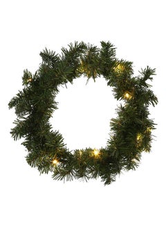 اشتري Wreath with 10 LED Lights, Green – 35 cms في الامارات