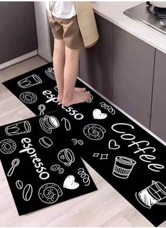 Buy 2-Piece Kitchen Non-Slip Rugs  Cartoon Graphics Quickly Absorbs Water Mats 120 x 40 and 60 x 40 cm in UAE