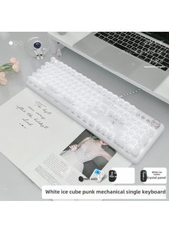 اشتري Retro Crystal Clear Mechanical Keyboard for Typing White ice [white light] knob version punk single keyboard في السعودية