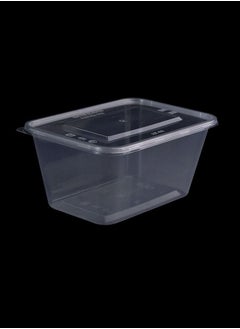 اشتري Microwave Container with Lid- PWMW1320-CL 1000 ML Rectangle Shaped Pack of 500 Premium Quality BPA Free Food grade and Hygienic Perfect for Packing Storing Etc Clear في الامارات