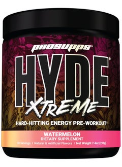 Buy Hyde Xtreme Hard Hitting Energy Pre Workout Wtermelon Flavour 30 Servings in Saudi Arabia