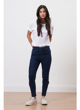 اشتري Women Skinny Fit Stretchable Ankle Length Jeans, Navy في الامارات